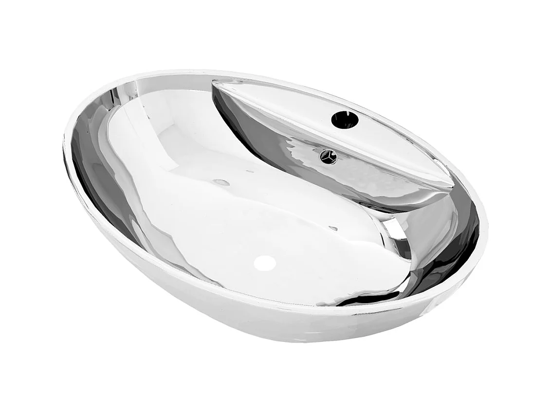 Lavabo salle de bain argenté 58.5 x 39 x 21 cm 02_0002580