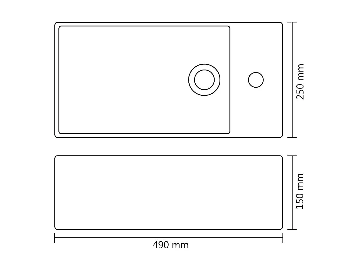 Lavabo con rebosadero lavabo sobre encimera lavabo para montaje en baño interior cuarto de ducha WC cubículo hogar 49 x 25 cm cerámica plata 02_0002596