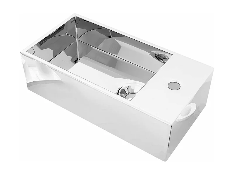 Lavabo avec trop-plein lave-mains argenté 49 x 25 x 15 cm 02_0002596