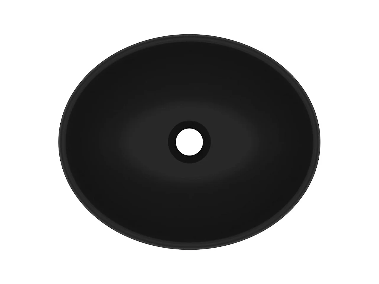 Lavabo ovalado de lujo sobre encimera, lavabo para baño, sala de cosmética, interior del hogar, 40 x 33 cm, cerámica negra mate 02_0002673