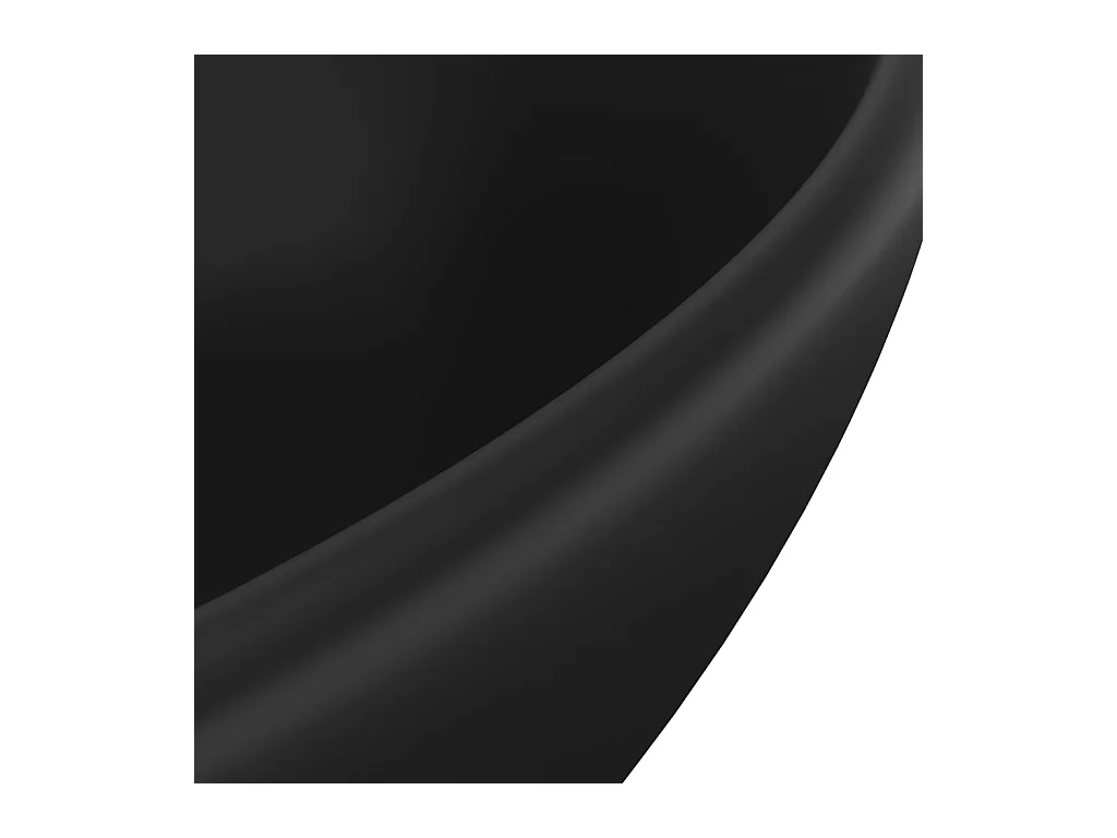 Lavabo ovalado de lujo sobre encimera, lavabo para baño, sala de cosmética, interior del hogar, 40 x 33 cm, cerámica negra mate 02_0002673