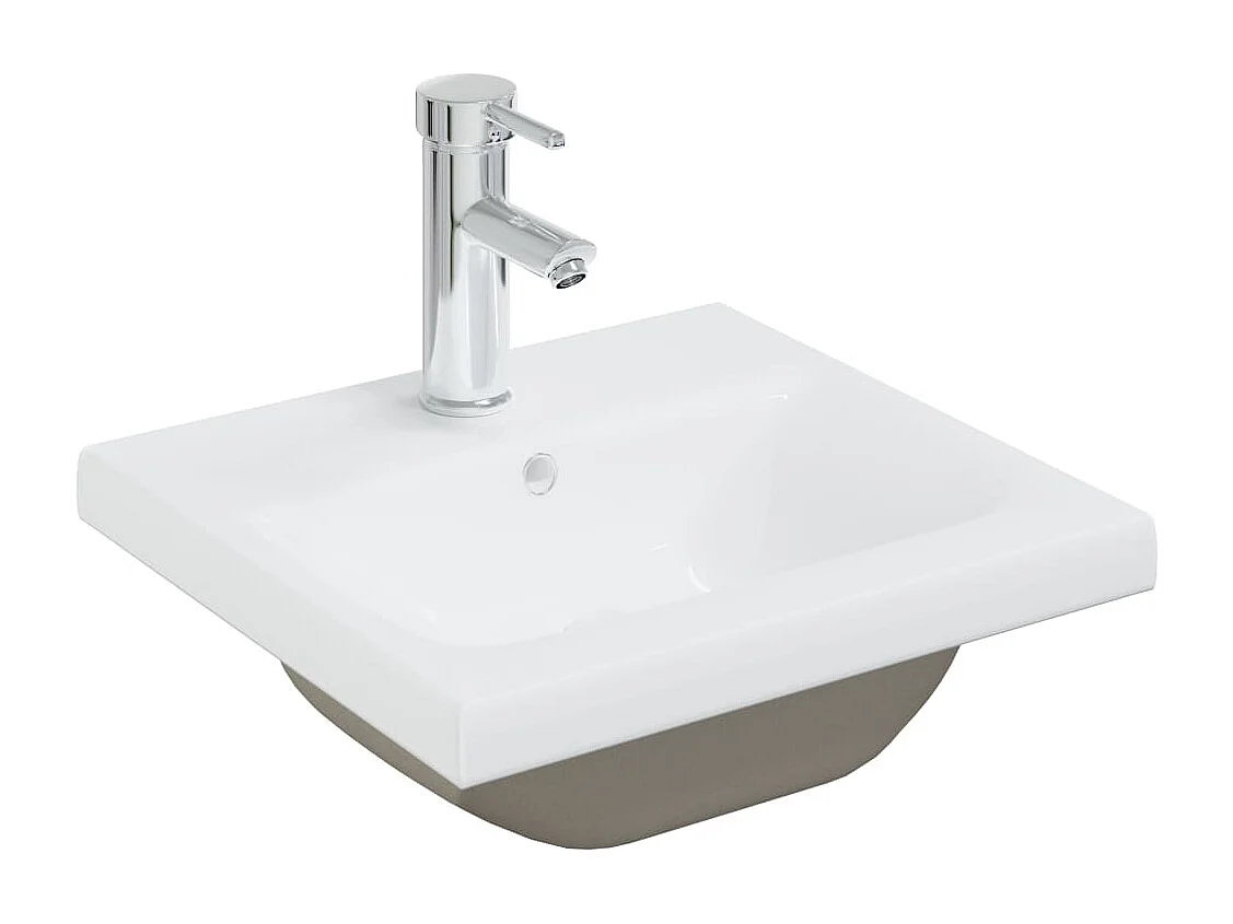 Lavabo bagno ad incasso con rubinetto 42 cm ceramica bianca 02_0002795