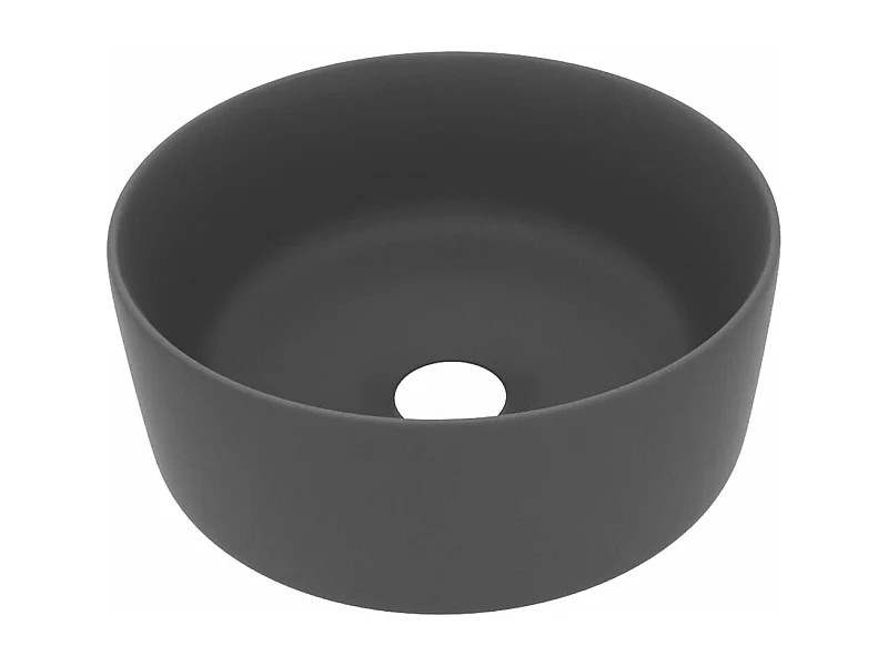 Lavabo de baño redondo de lujo 40x15 cm cerámica gris oscuro mate 02_0002758