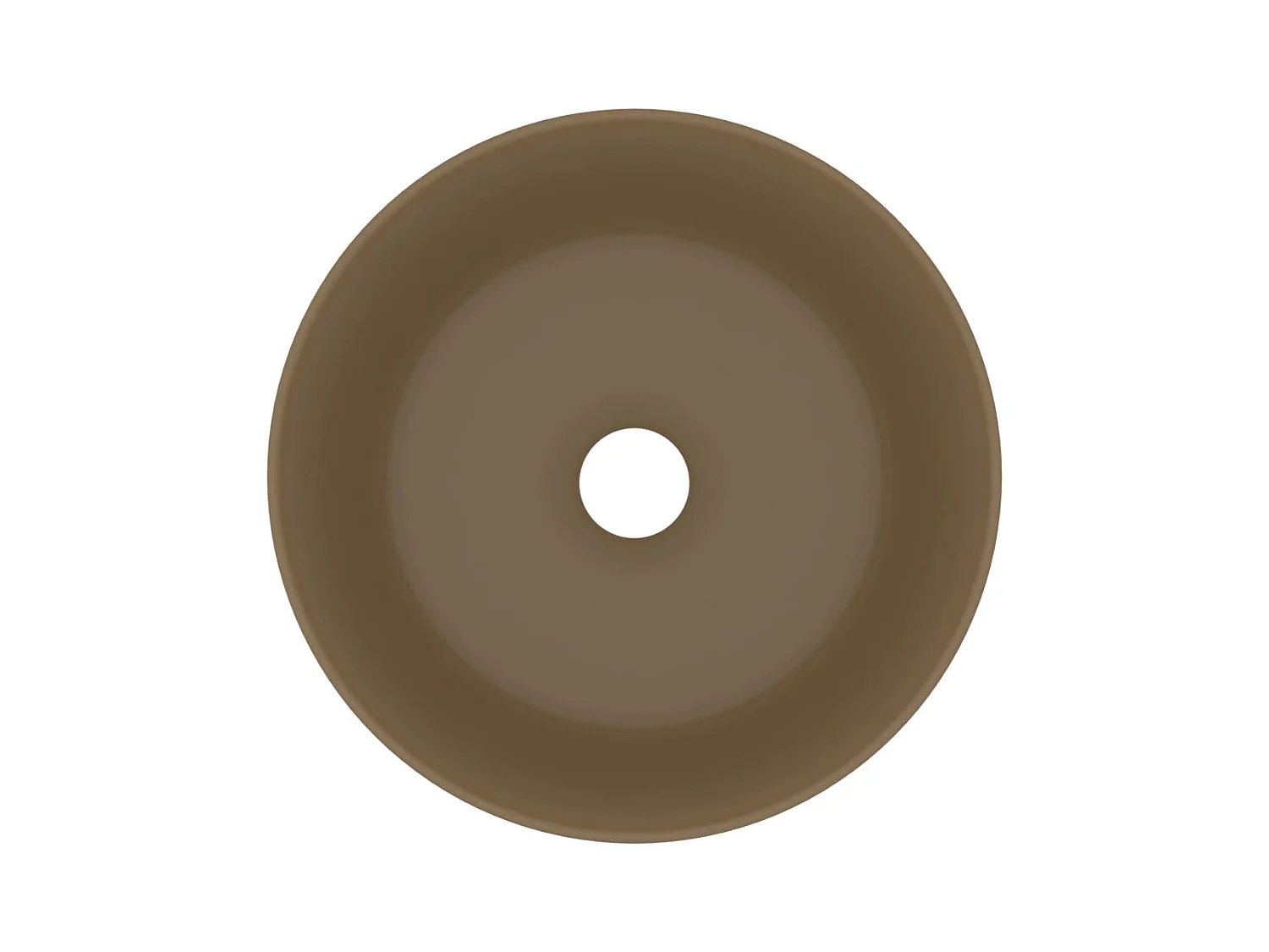 Fregadero redondo de lujo sobre encimera, lavabo, baño, guardarropa, cocina, interior de casa, 40 x 15 cm, cerámica crema mate 02_0002760