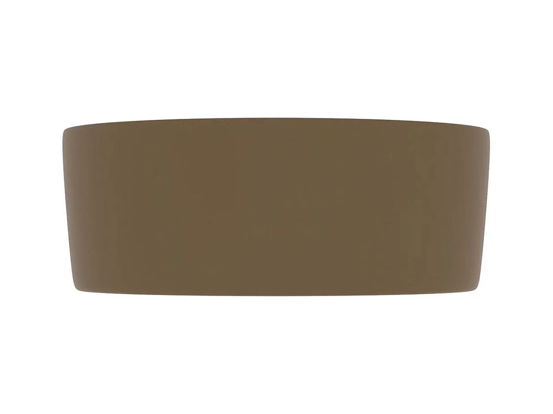 Fregadero redondo de lujo sobre encimera, lavabo, baño, guardarropa, cocina, interior de casa, 40 x 15 cm, cerámica crema mate 02_0002760