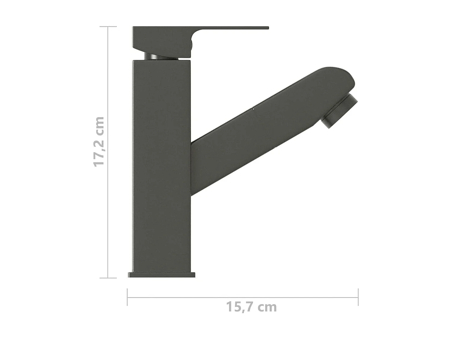 Robinet de lavabo rétractable grise 15.7 x 15.7 x 17.2 cm 02_0003527