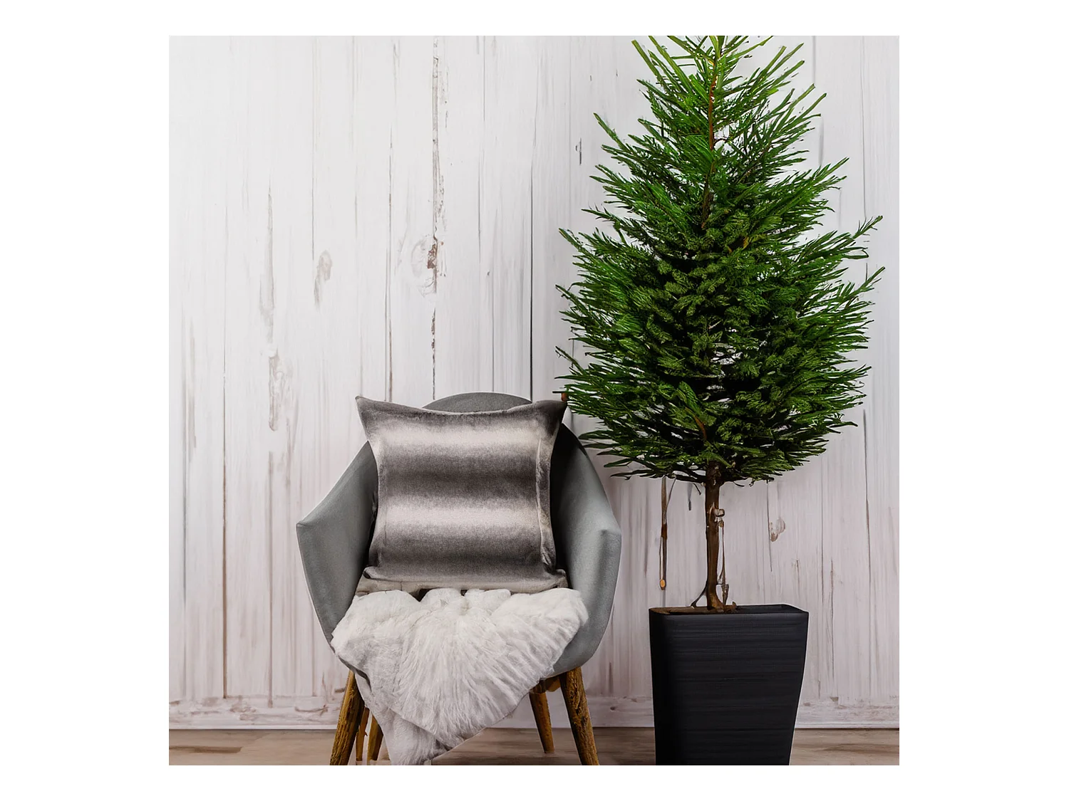 Cojín de piel con efecto grizzly