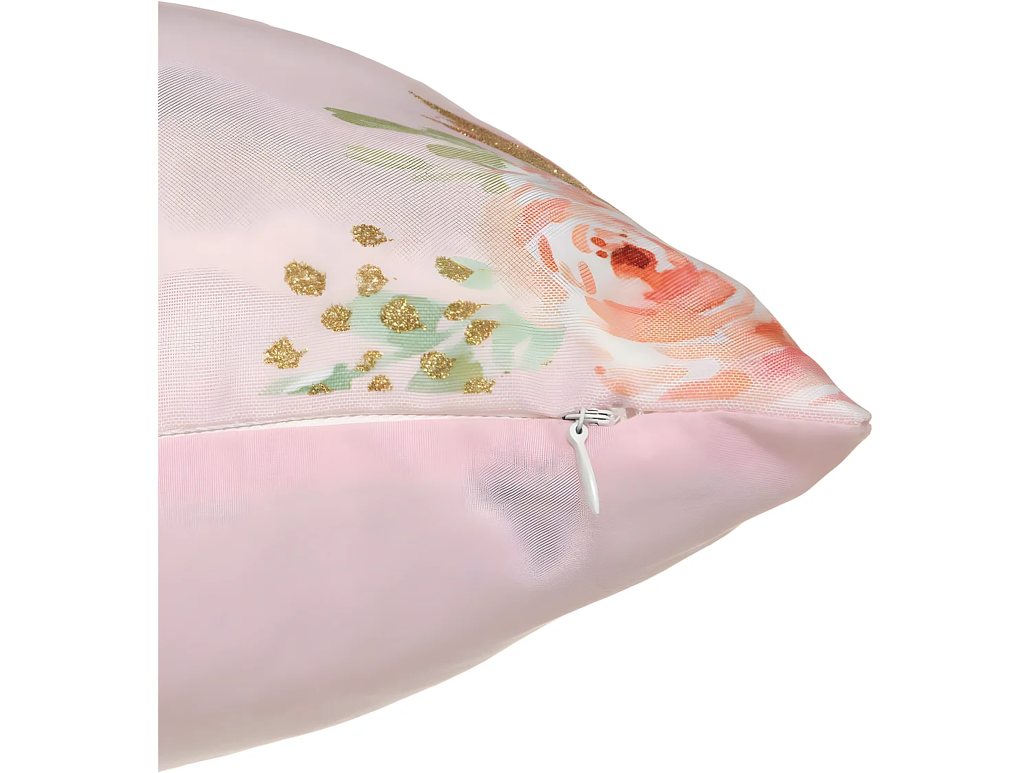 Coussin décoratif déhoussable Licorne rose avec rubans et pompons 40 x 40 cm