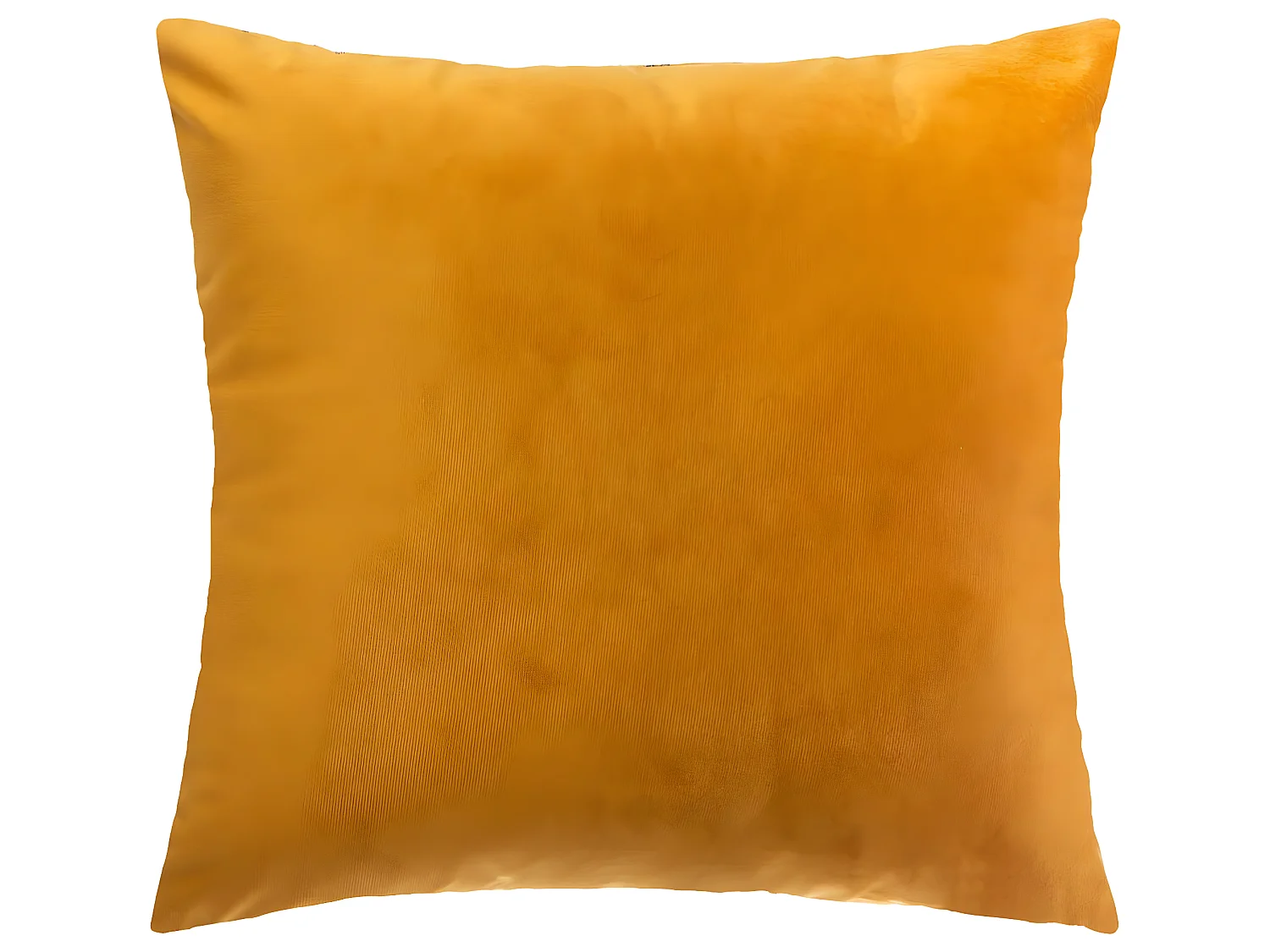 Coussin déhoussable en Velours Ocre avec motif brodé 40 x 40 cm