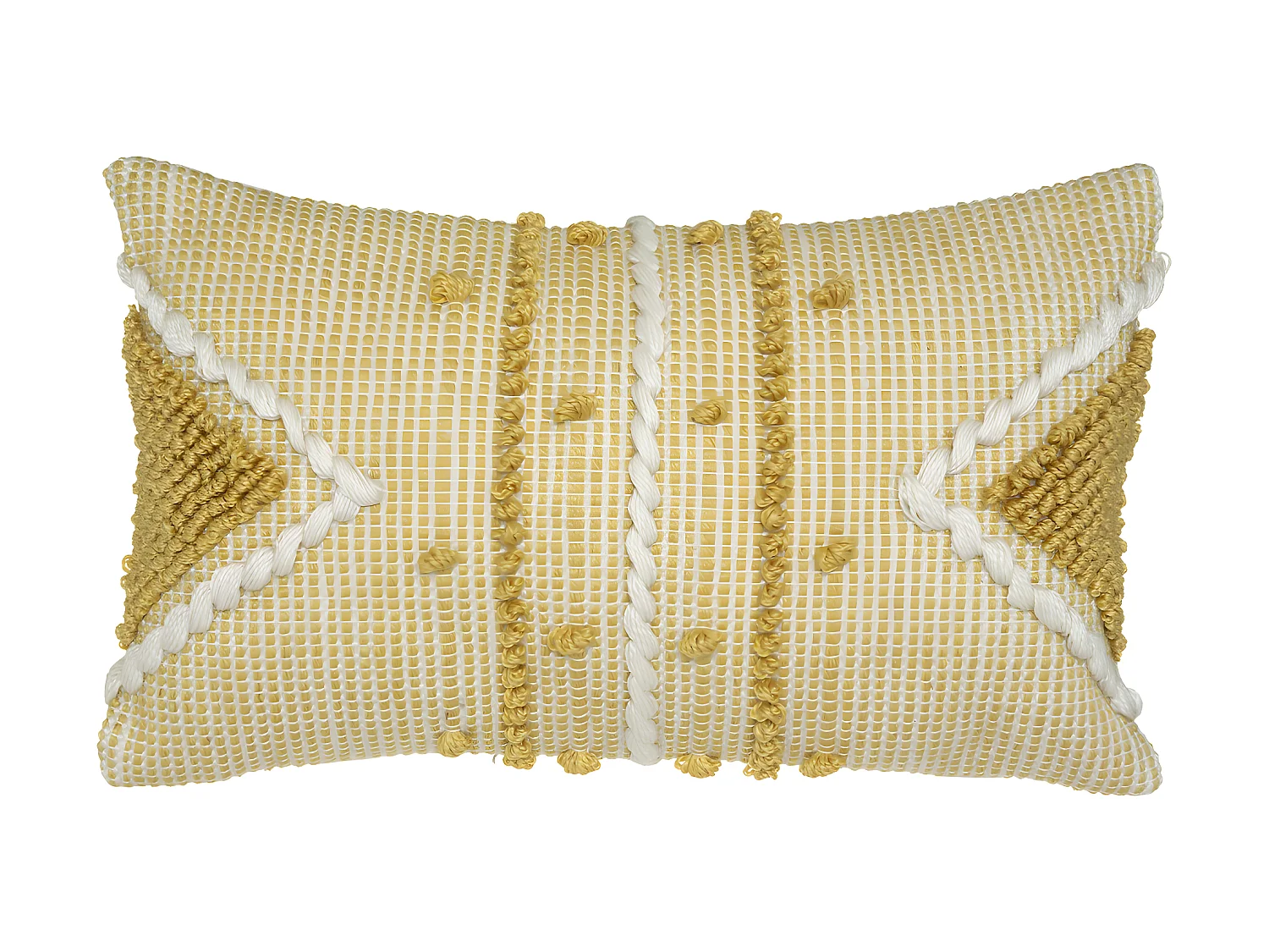 Coussin déhoussable Ocre & Blanc 30 x 50 cm