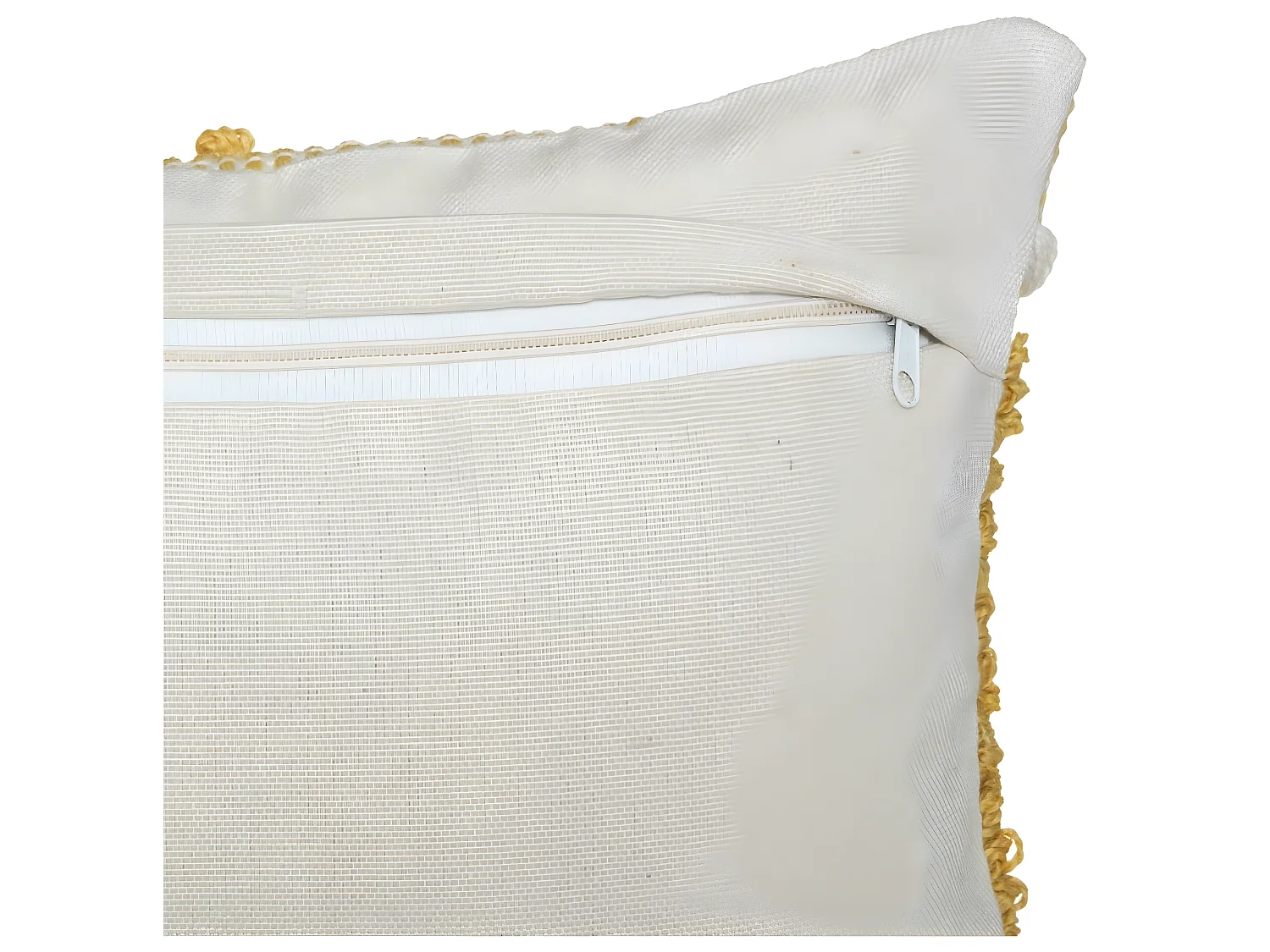 Coussin déhoussable Ocre & Blanc 30 x 50 cm