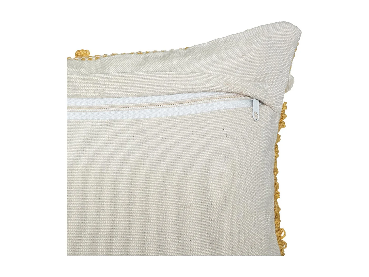 Coussin déhoussable Ocre & Blanc 30 x 50 cm