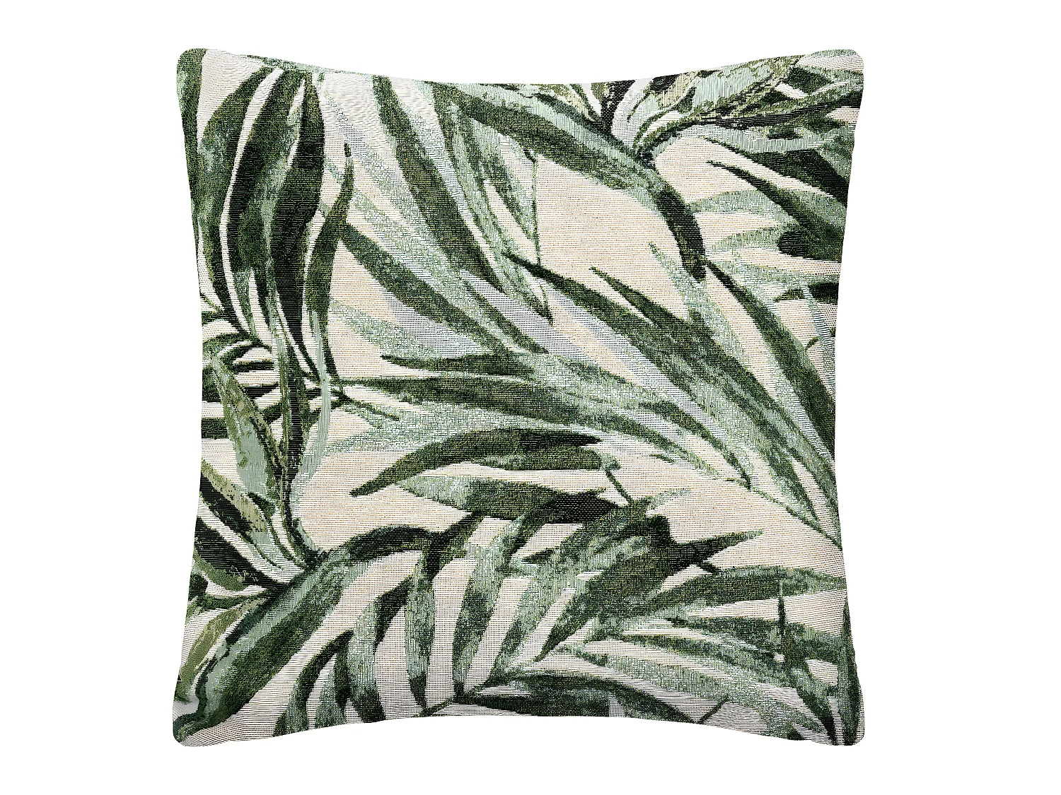 Housse de Coussin Jacquard Vert cèdre & Tropical 40 x 40 cm