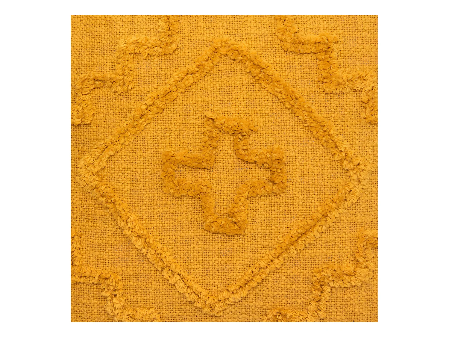 Coussin déhoussable Inca en Coton Tufté Ocre 40 x 40 cm