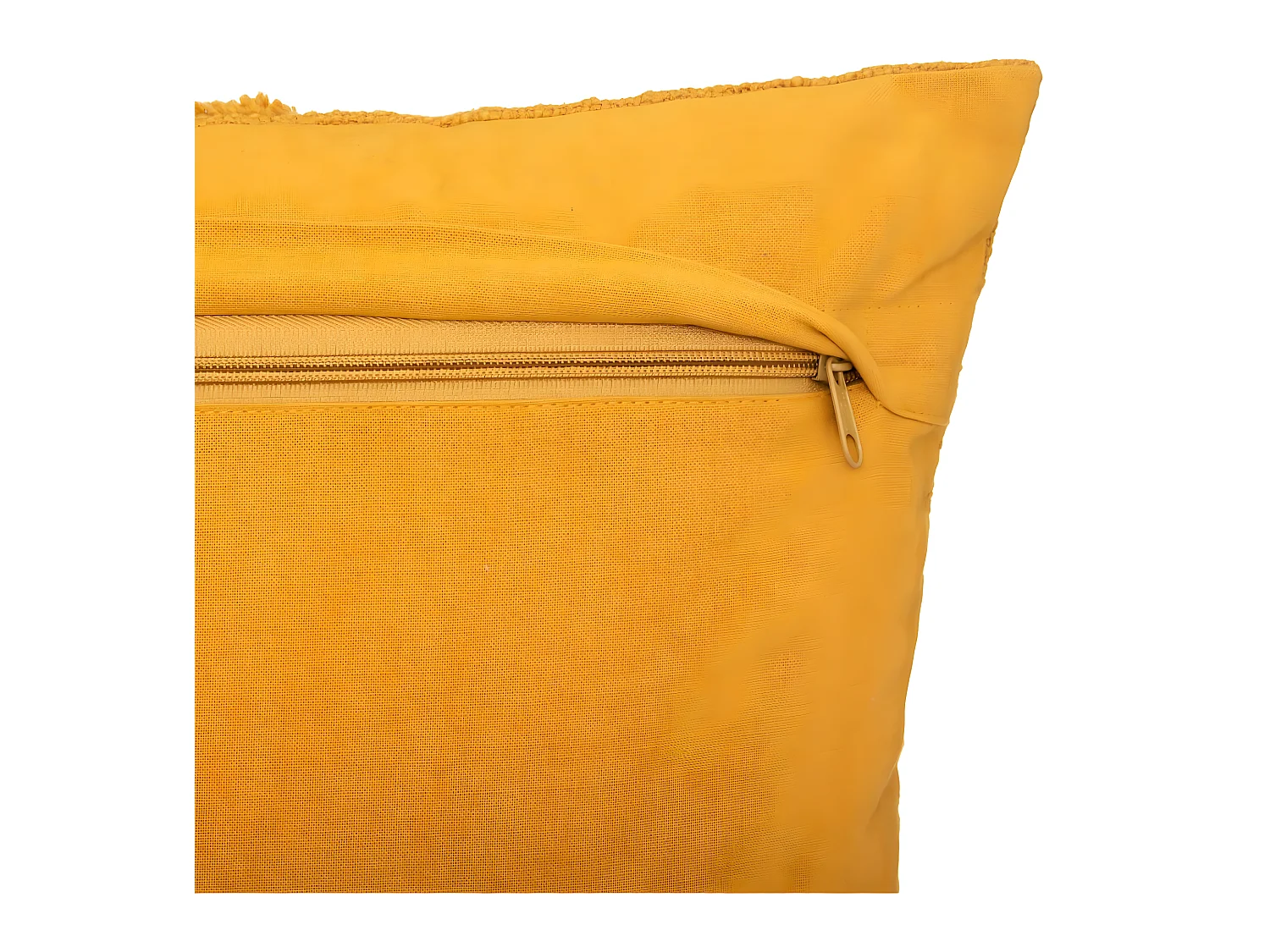 Coussin déhoussable Inca en Coton Tufté Ocre 40 x 40 cm