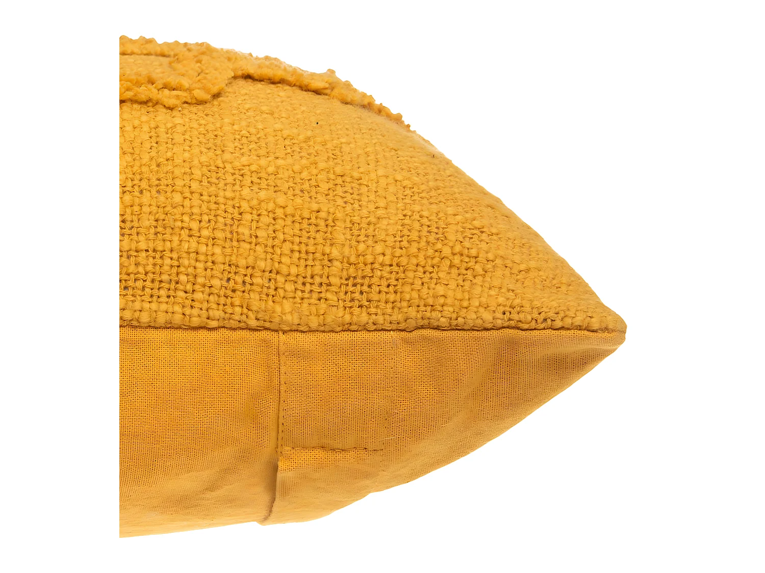Coussin déhoussable Inca en Coton Tufté Ocre 40 x 40 cm