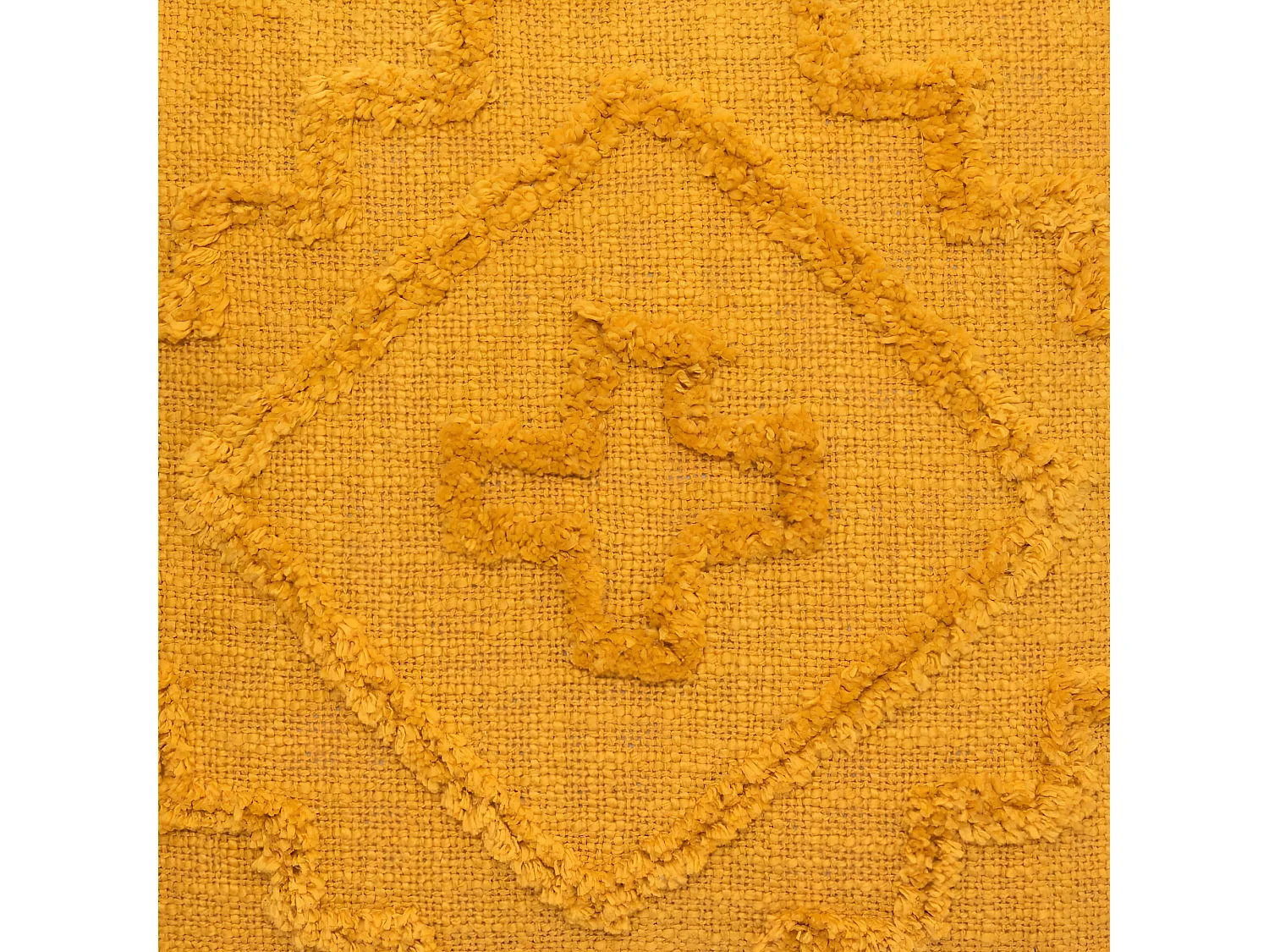 Coussin déhoussable Inca en Coton Tufté Ocre 40 x 40 cm