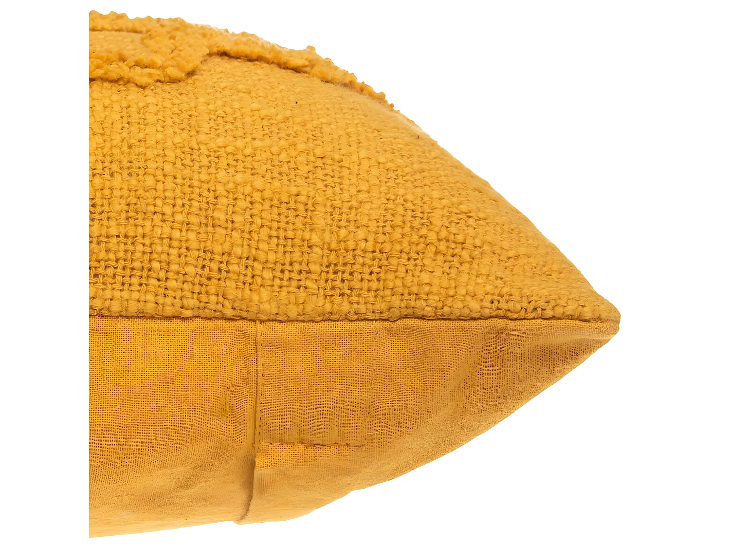 Coussin déhoussable Inca en Coton Tufté Ocre 40 x 40 cm
