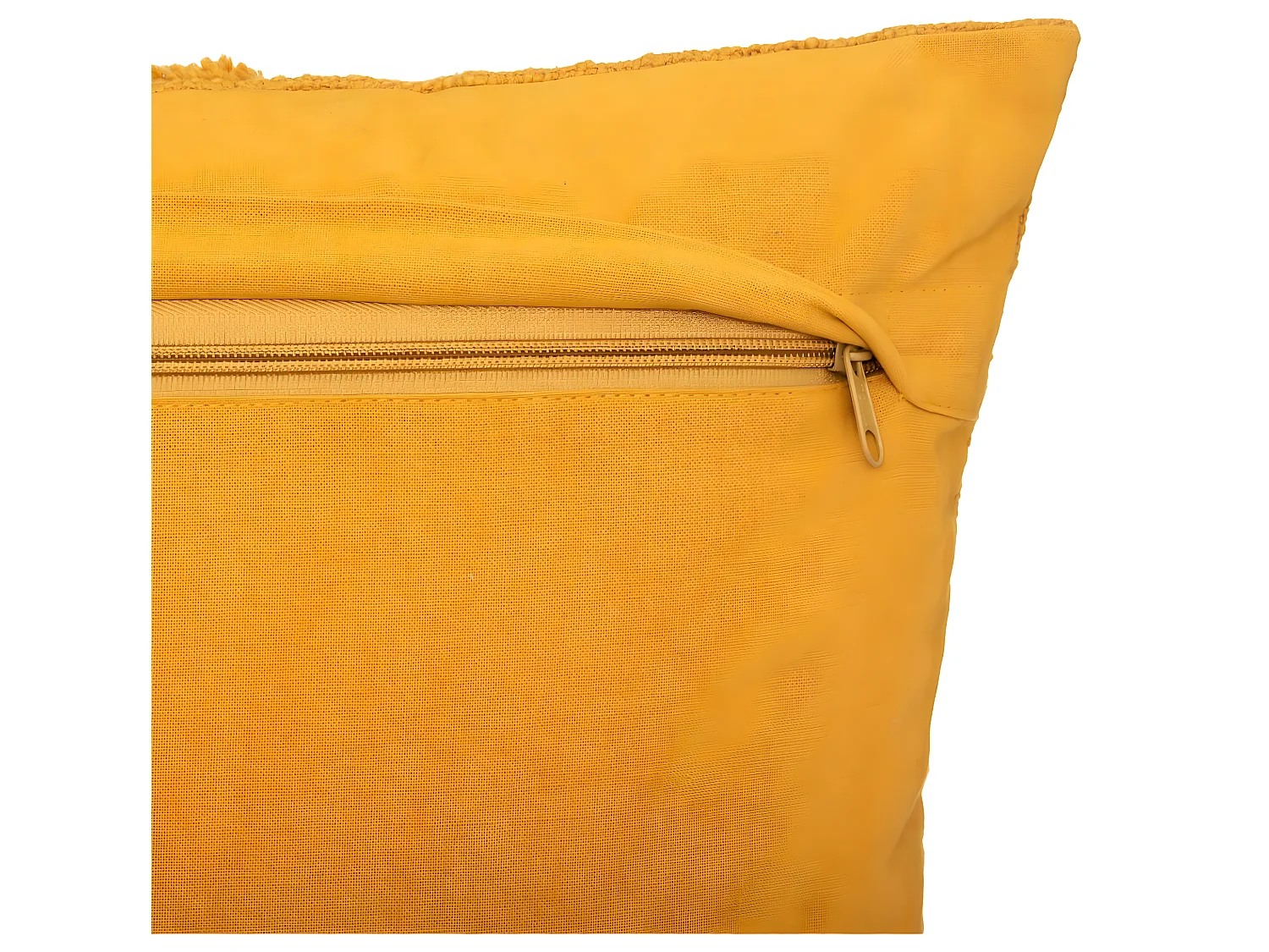 Coussin déhoussable Inca en Coton Tufté Ocre 40 x 40 cm