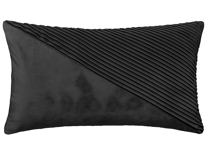 Coussin déhoussable en Velours Gris lisse et avec plis 30 x 50 cm