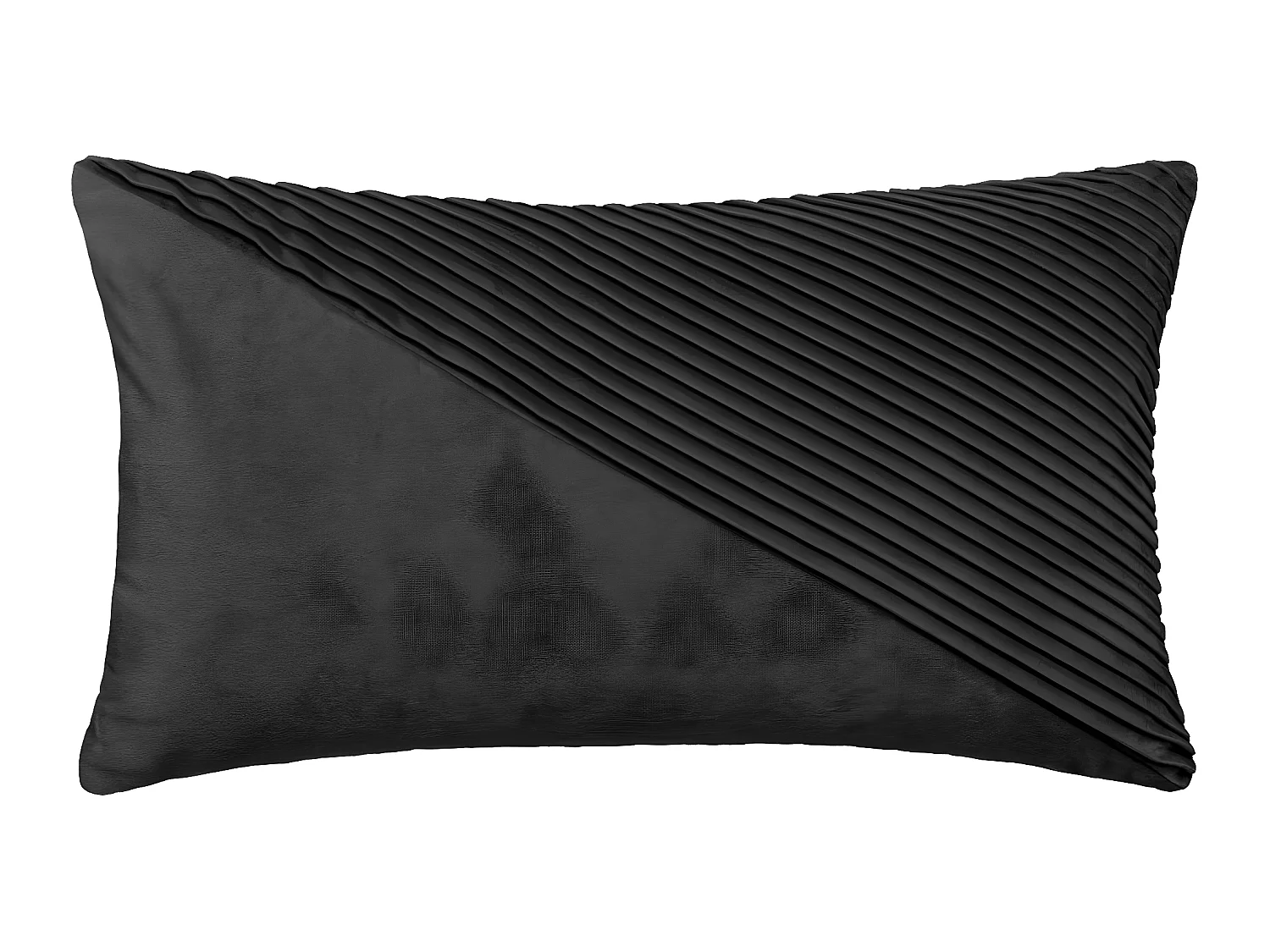 Coussin déhoussable en Velours Gris lisse et avec plis 30 x 50 cm