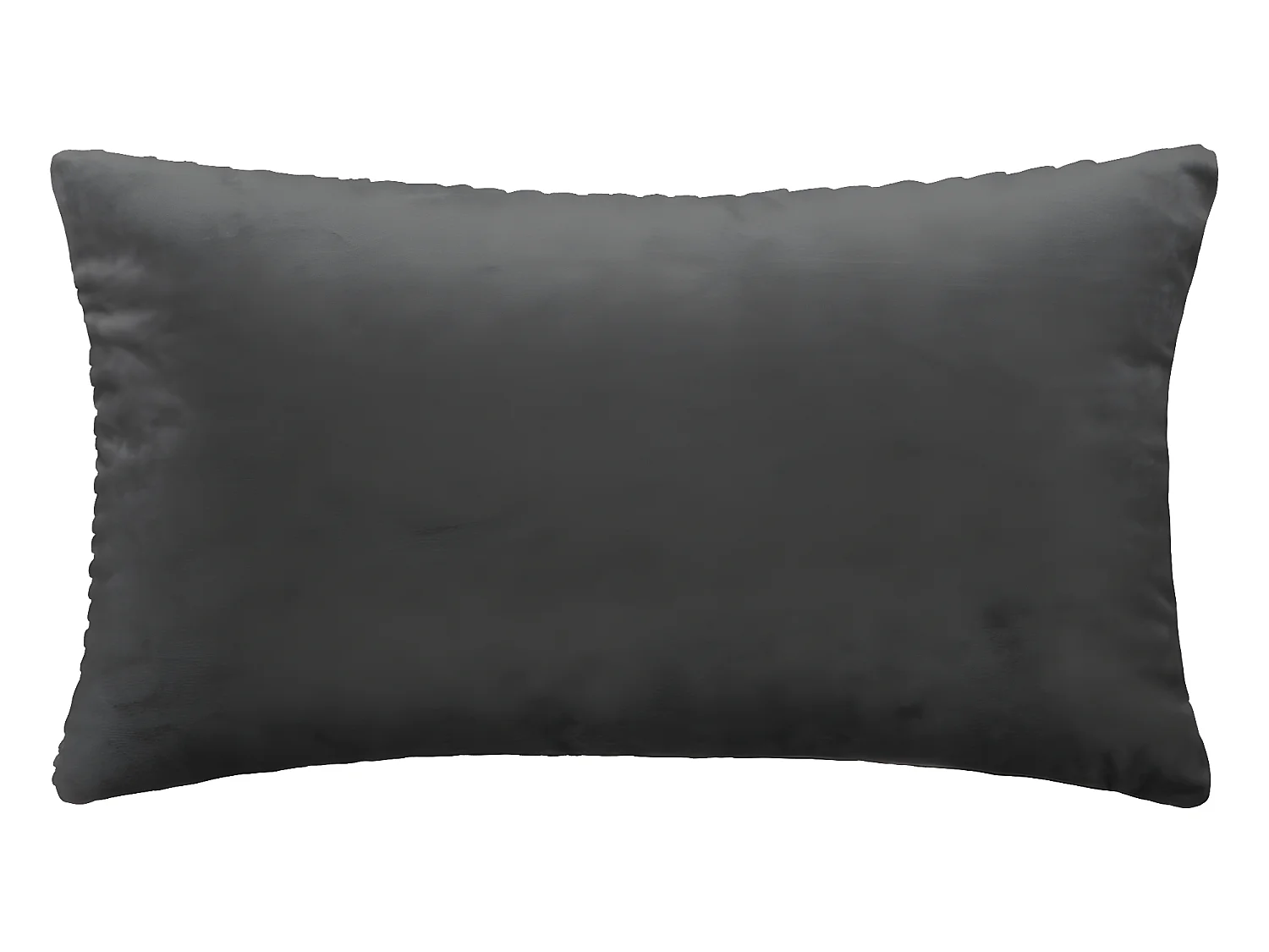 Coussin déhoussable en Velours Gris lisse et avec plis 30 x 50 cm