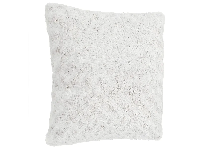 Coussin déhoussable en Fourrure Bouclée Écru 45 x 45 cm