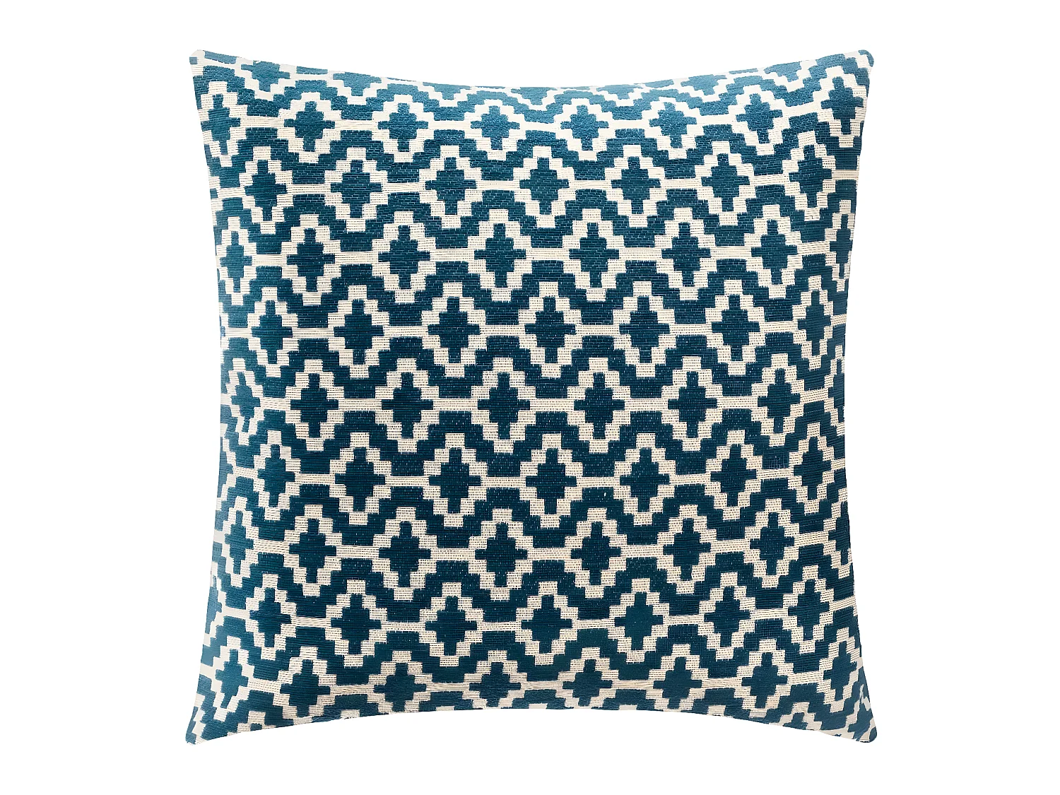 Housse de Coussin chenille Ethnique Bleu 40 x 40 cm