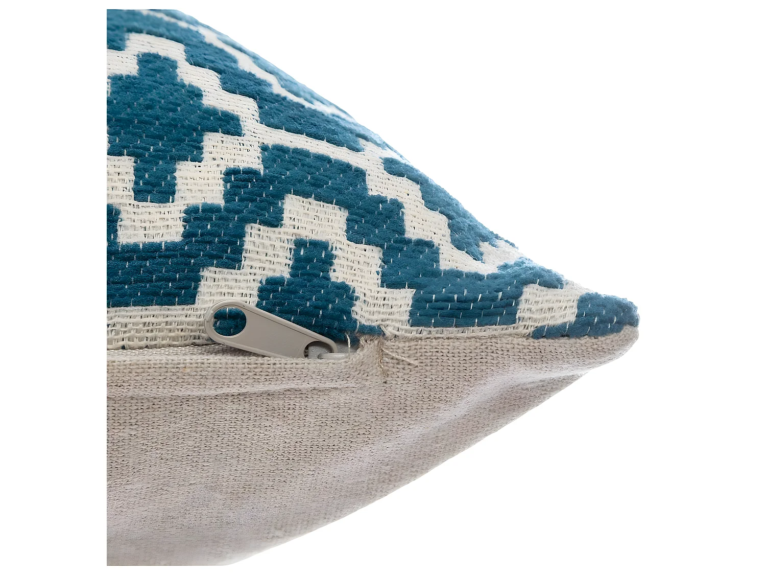 Housse de Coussin chenille Ethnique Bleu 40 x 40 cm