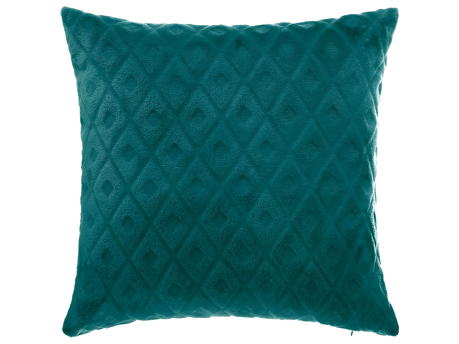 Coussin déhoussable Bleu Canard motif Losange en relief 40 x 40 cm