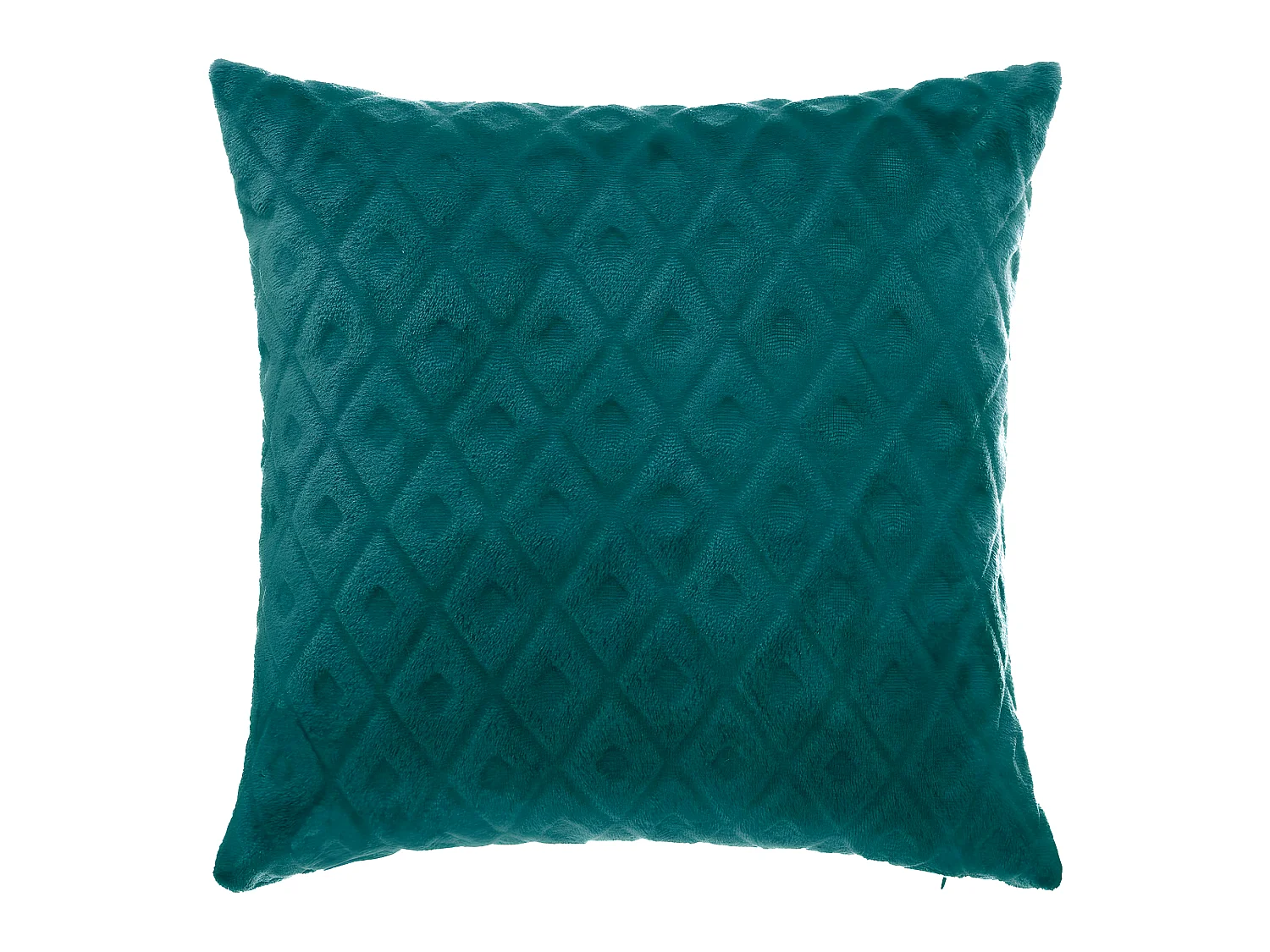 Coussin déhoussable Bleu Canard motif Losange en relief 40 x 40 cm