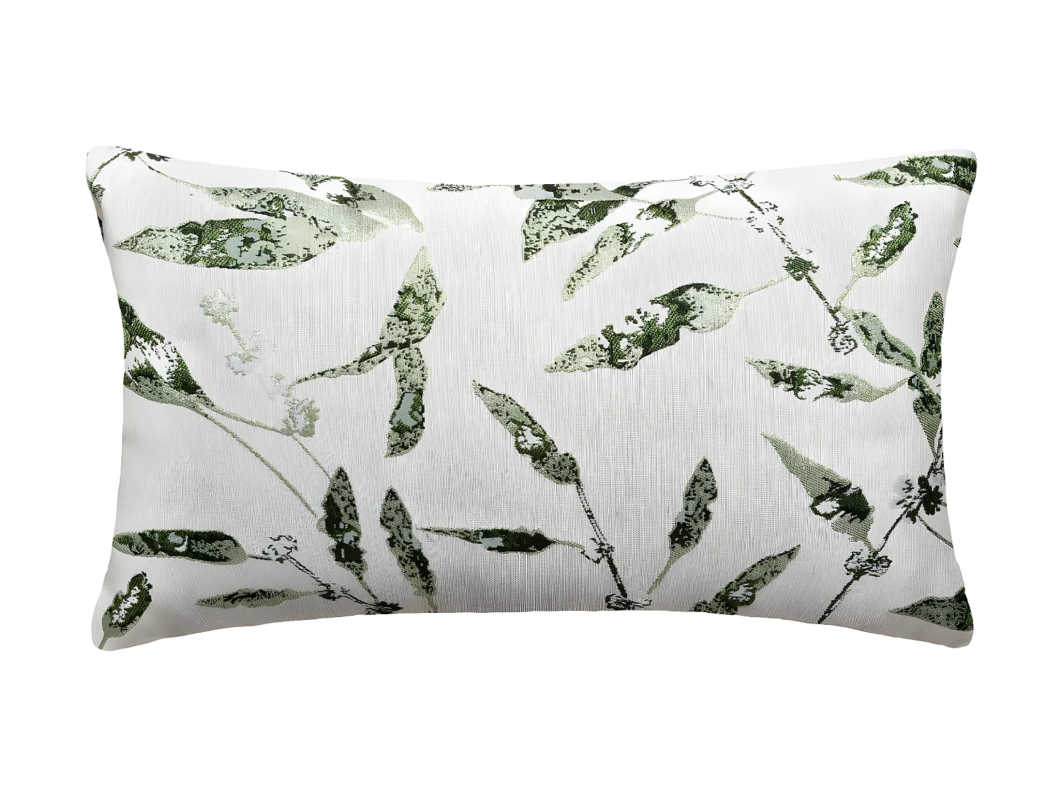 Coussin déhoussable Jacquard Feuilles Vert cèdre 30 x 50 cm