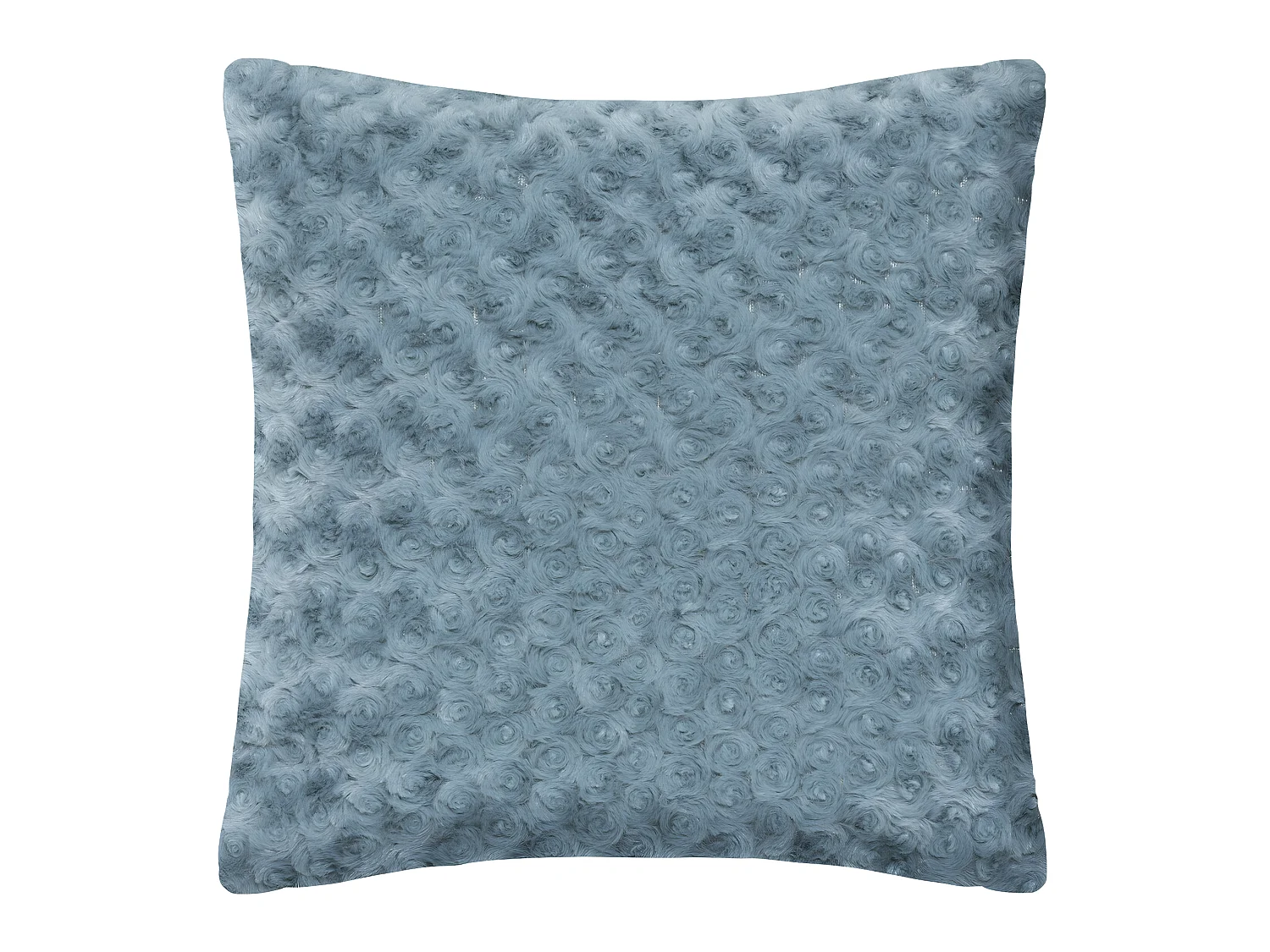 Coussin déhoussable en Fourrure Bouclée Bleu orage 45 x 45 cm