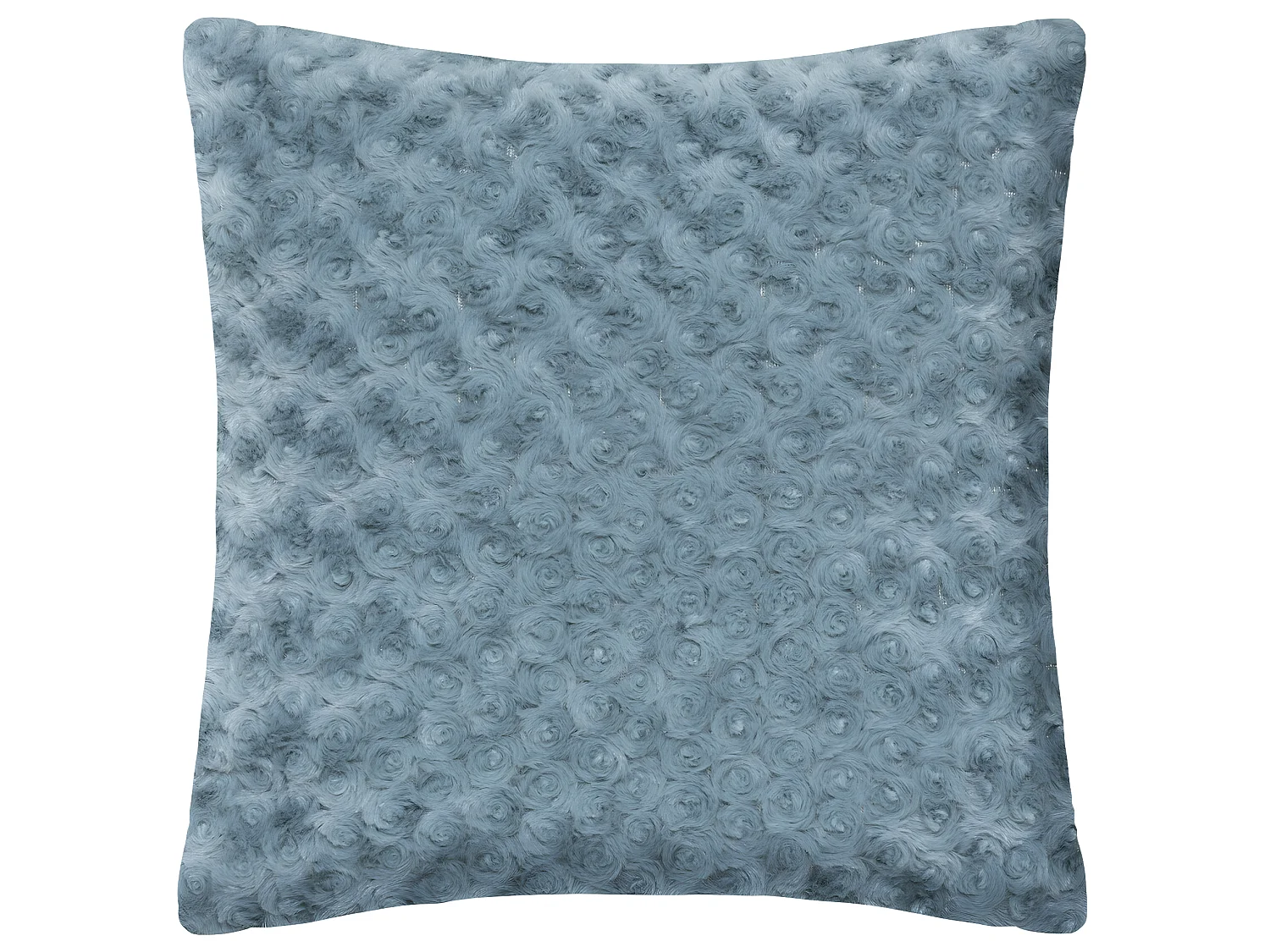 Coussin déhoussable en Fourrure Bouclée Bleu orage 45 x 45 cm