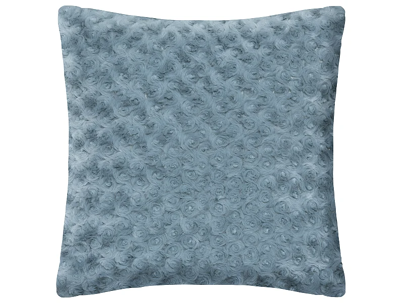 Coussin déhoussable en Fourrure Bouclée Bleu orage 45 x 45 cm