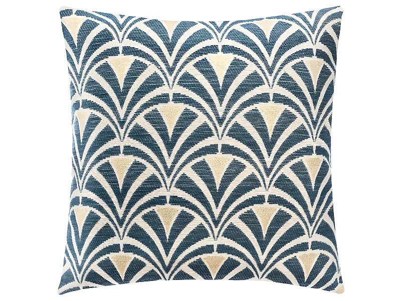 Housse de Coussin chenille Art déco Bleu 40 x 40 cm