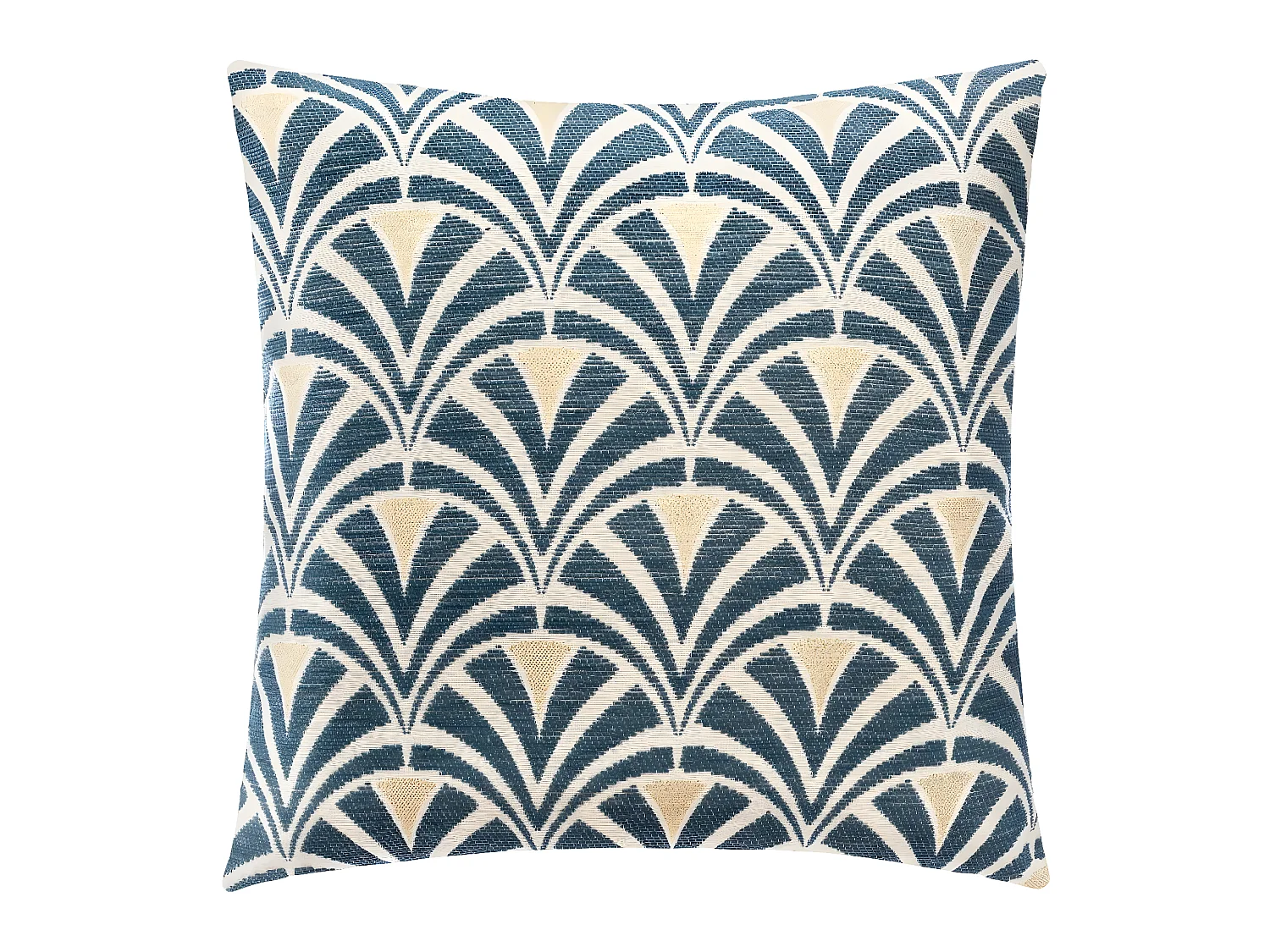 Housse de Coussin chenille Art déco Bleu 40 x 40 cm