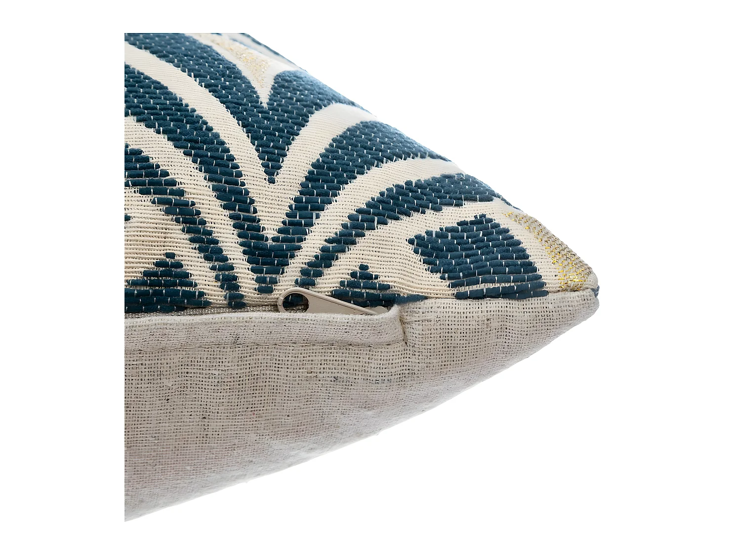 Housse de Coussin chenille Art déco Bleu 40 x 40 cm