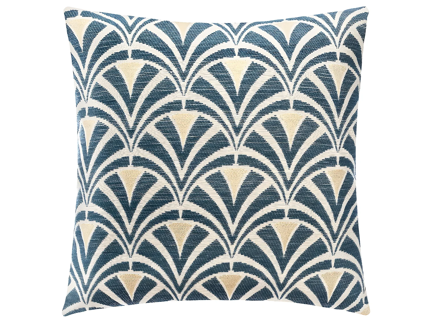 Housse de Coussin chenille Art déco Bleu 40 x 40 cm