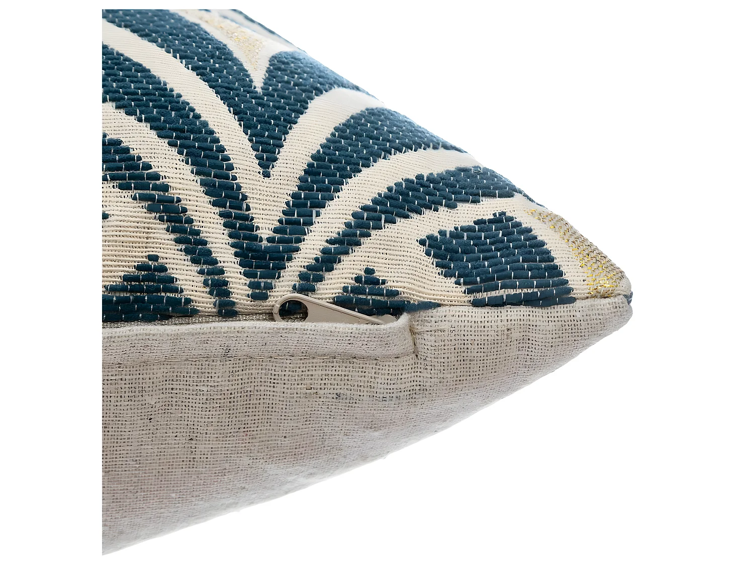 Housse de Coussin chenille Art déco Bleu 40 x 40 cm