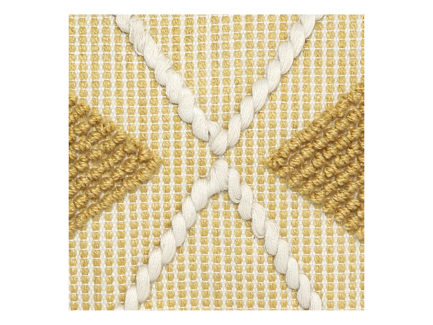 Coussin déhoussable Ocre & Blanc 45 x 45 cm