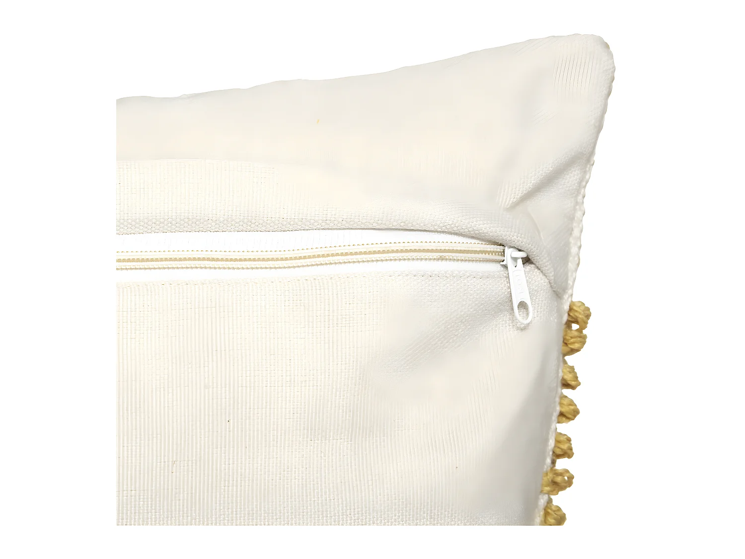 Coussin déhoussable Ocre & Blanc 45 x 45 cm