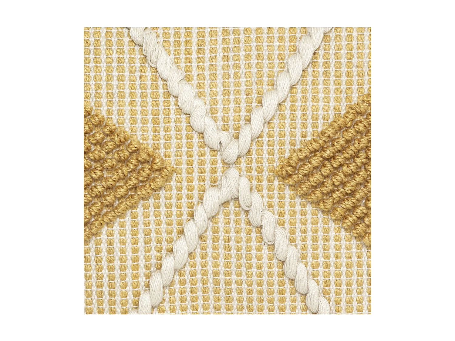 Coussin déhoussable Ocre & Blanc 45 x 45 cm