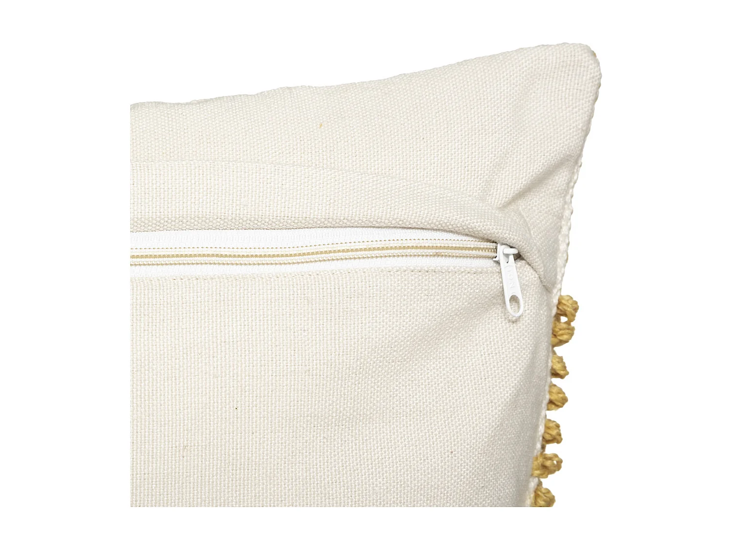 Coussin déhoussable Ocre & Blanc 45 x 45 cm