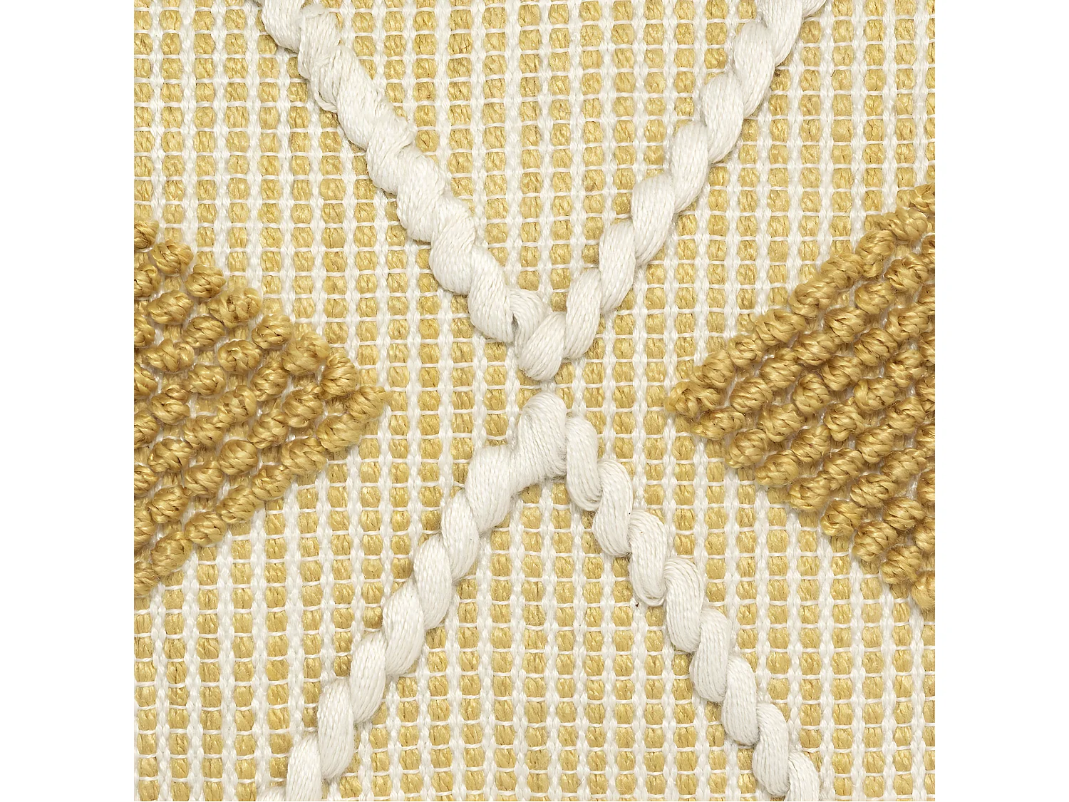 Coussin déhoussable Ocre & Blanc 45 x 45 cm