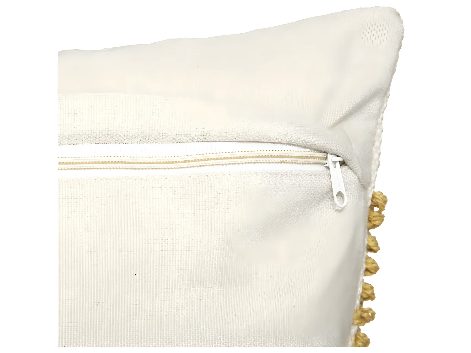 Coussin déhoussable Ocre & Blanc 45 x 45 cm