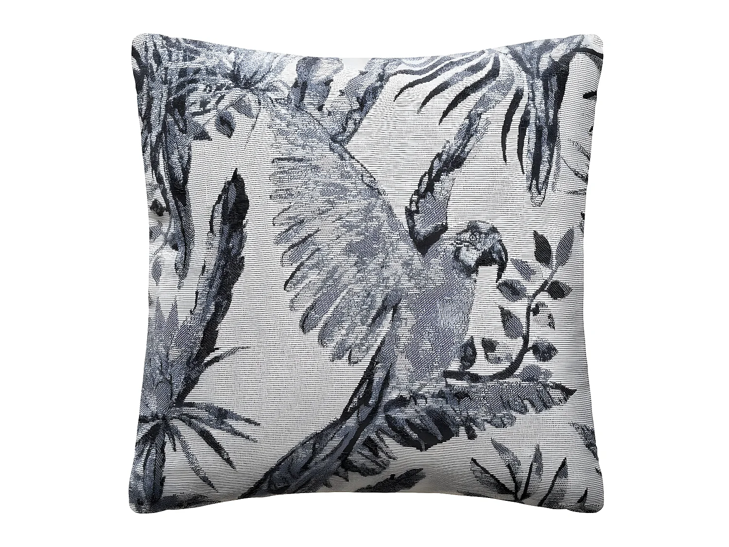 Coussin déhoussable Perroquet Gris 40 x 40 cm