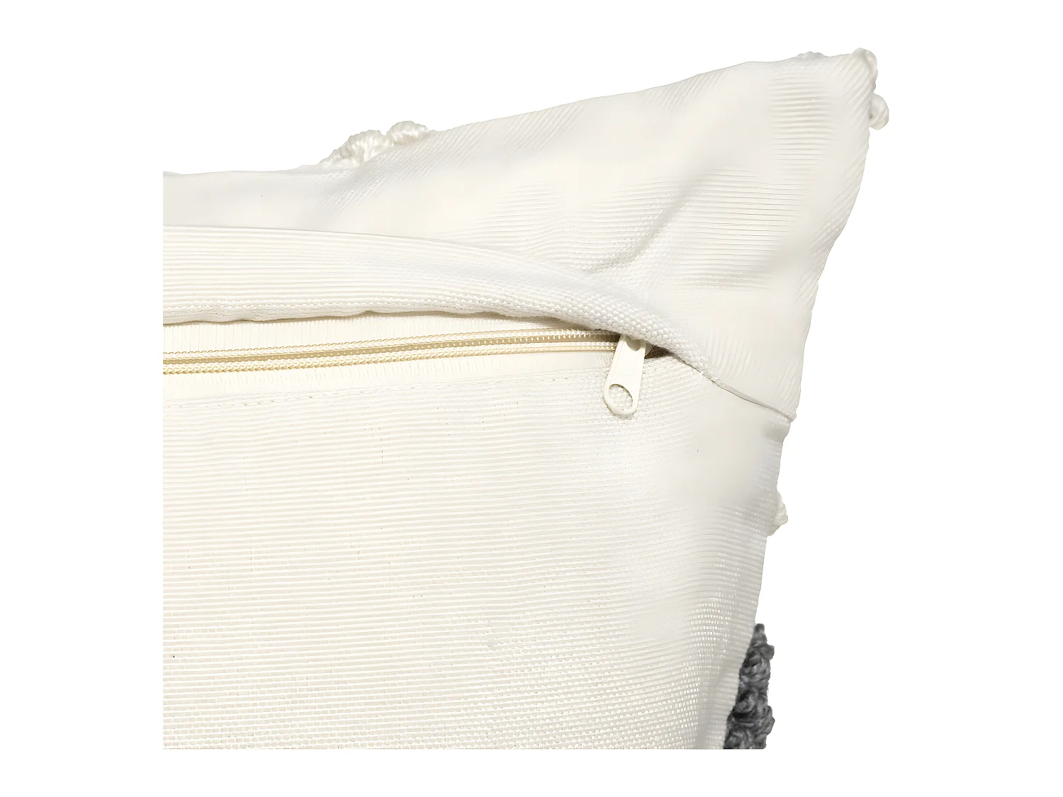 Coussin déhoussable Ivoire & Gris ardoise 45 x 45 cm