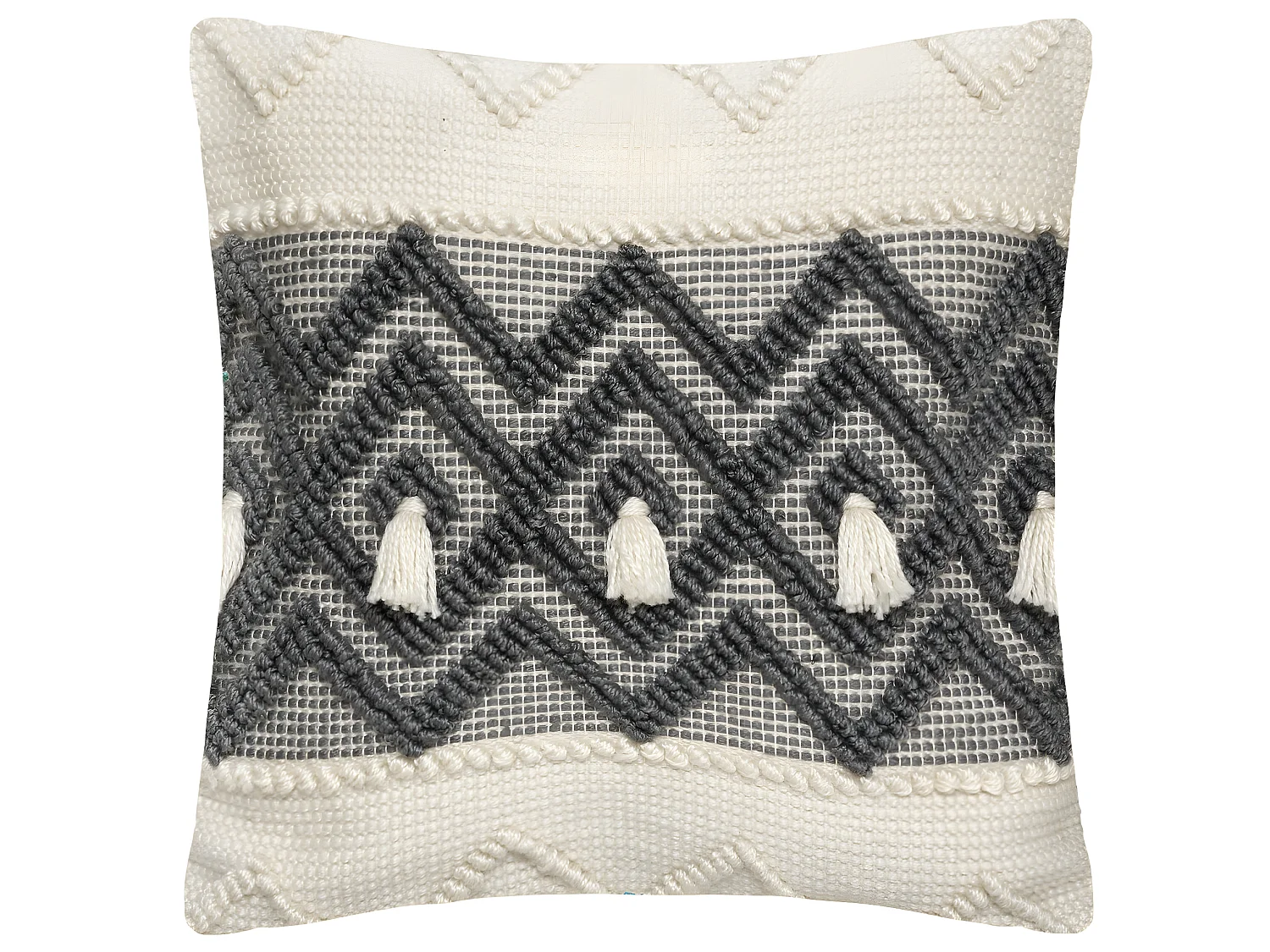 Coussin déhoussable Ivoire & Gris ardoise 45 x 45 cm