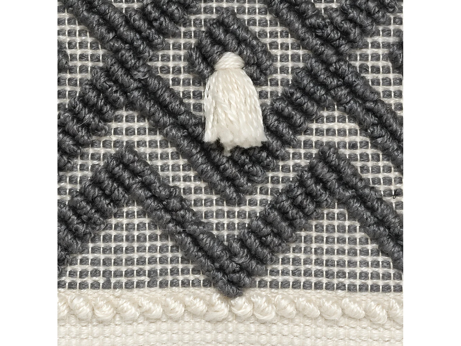 Coussin déhoussable Ivoire & Gris ardoise 45 x 45 cm